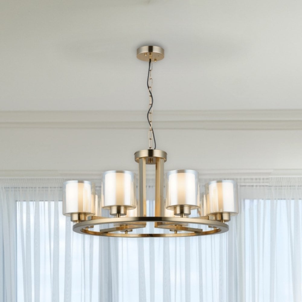 Yara Round Antique Brass 8 Light Pendant