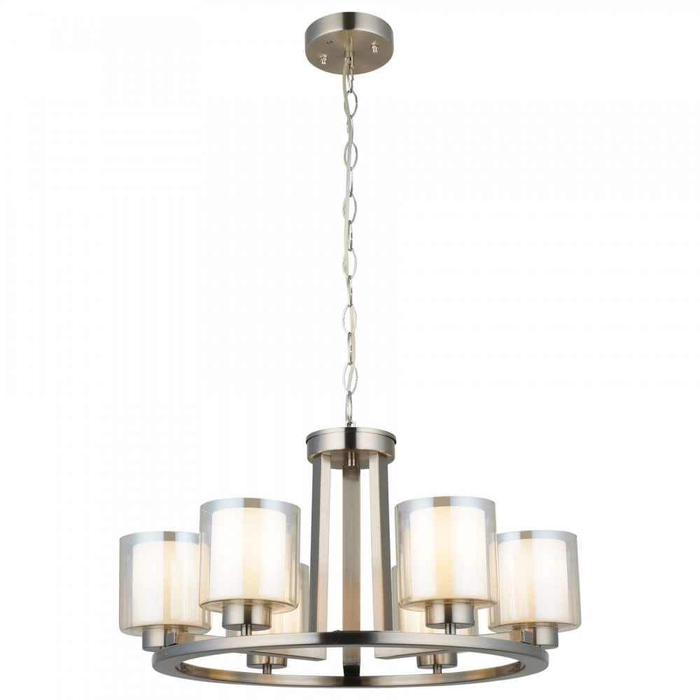 Yara Round Satin Chrome 6 Light Pendant