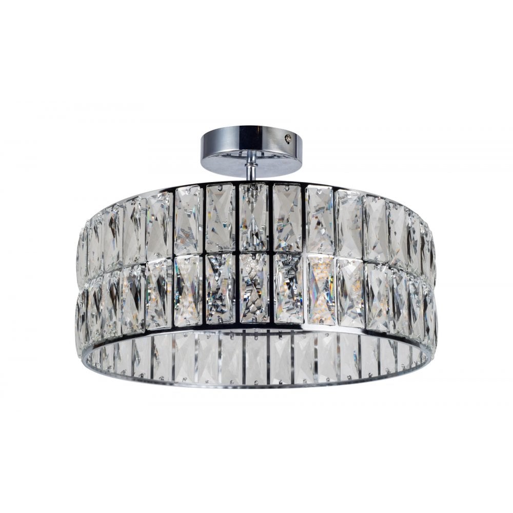 Haley 6 Light Polished Chrome Semi Flush Crystal Fitting