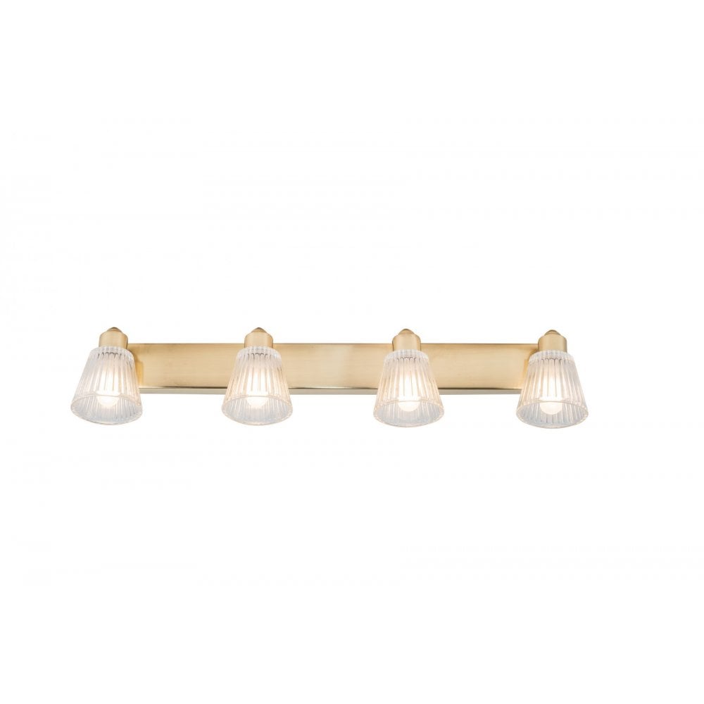 Gatsby 4 Light Bathroom Wall Fitting in Satin Brass