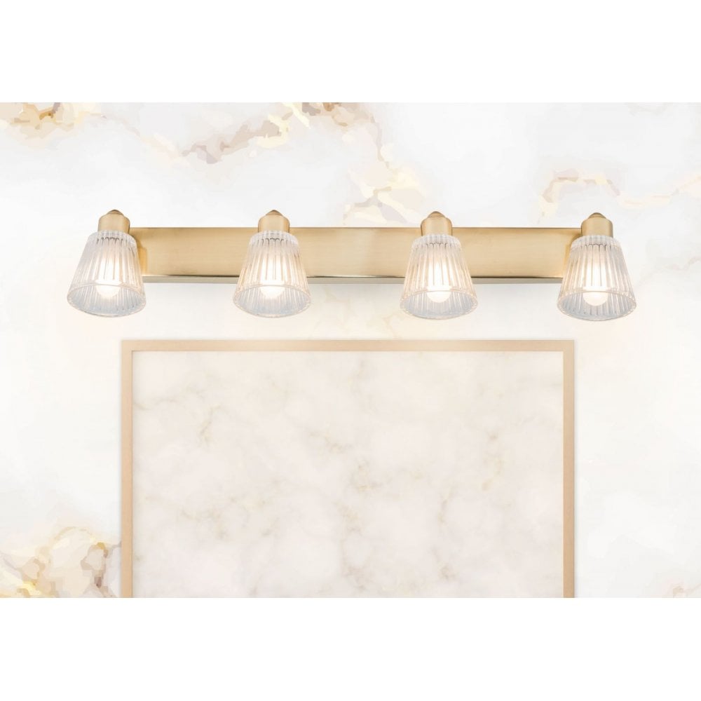 Gatsby 4 Light Bathroom Wall Fitting in Satin Brass