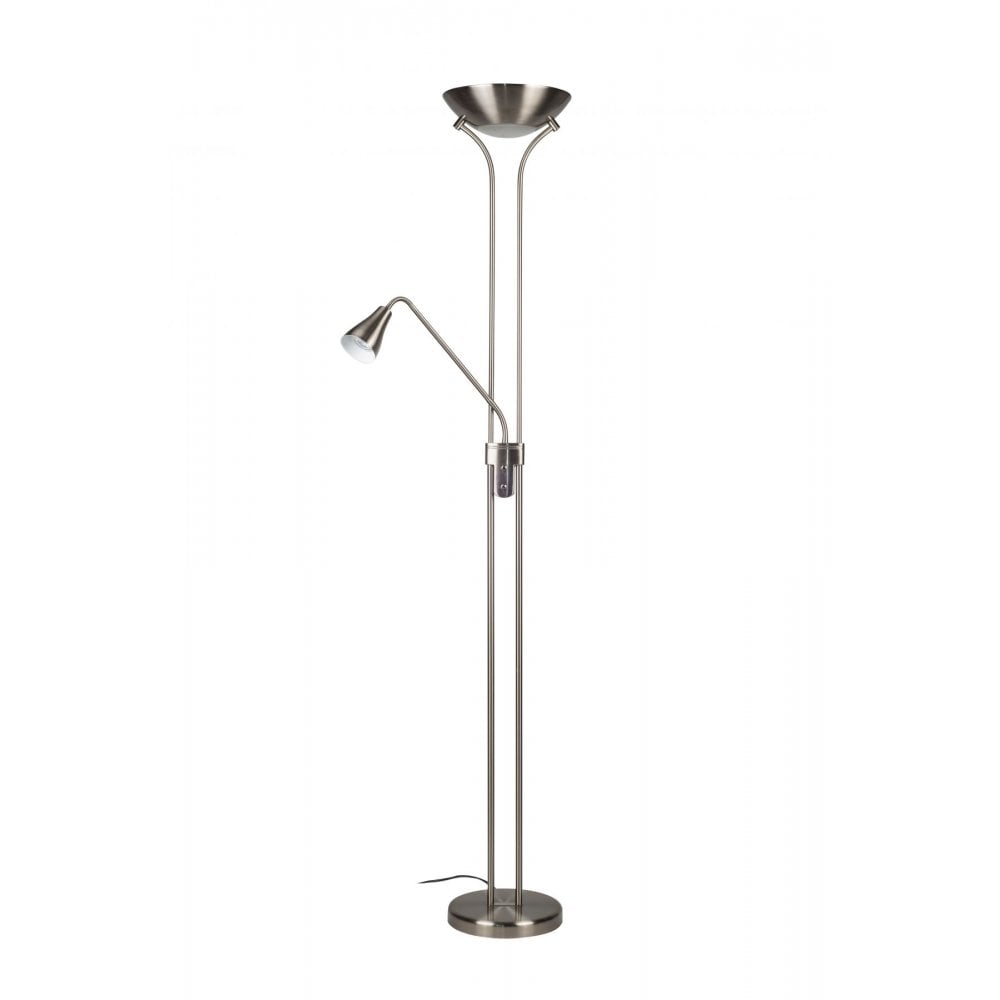 Alba Satin Chrome Mother & Child Floor Lamp