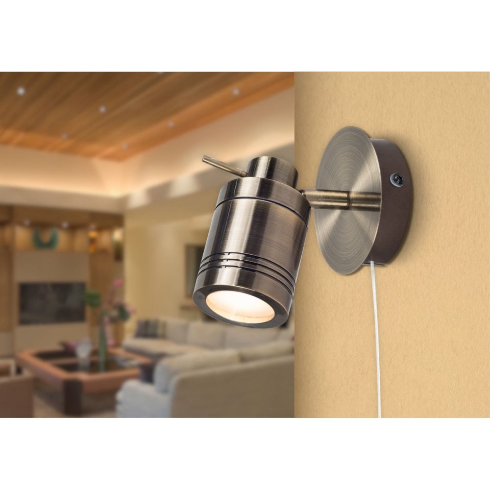 Luxo Single Spotlight in Antique Brass