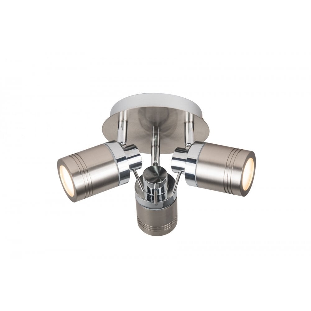 Luxo 3 Light Spotlight in Satin Chrome