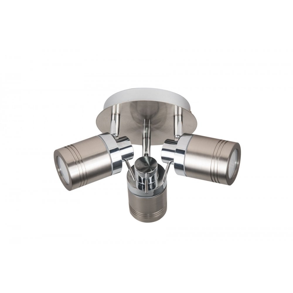 Luxo 3 Light Spotlight in Satin Chrome