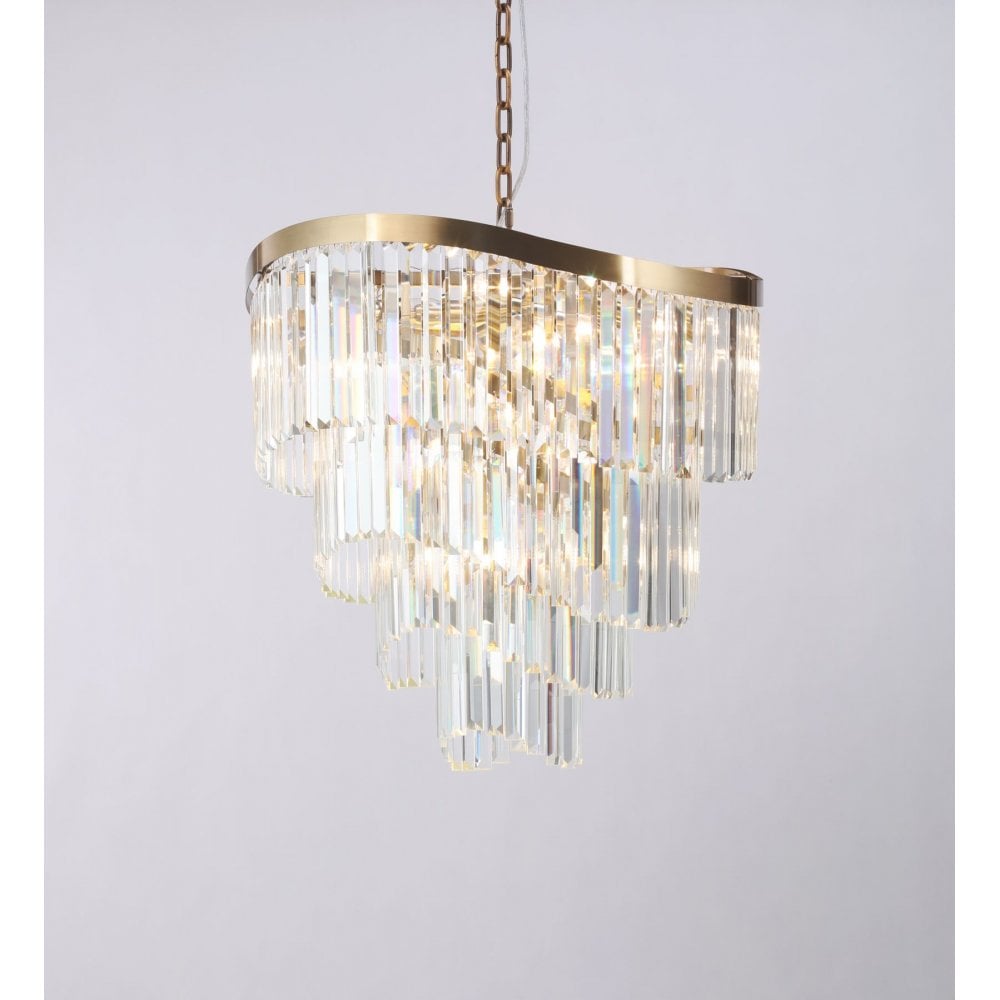 Waverly 12 Light Satin Brass Chandelier