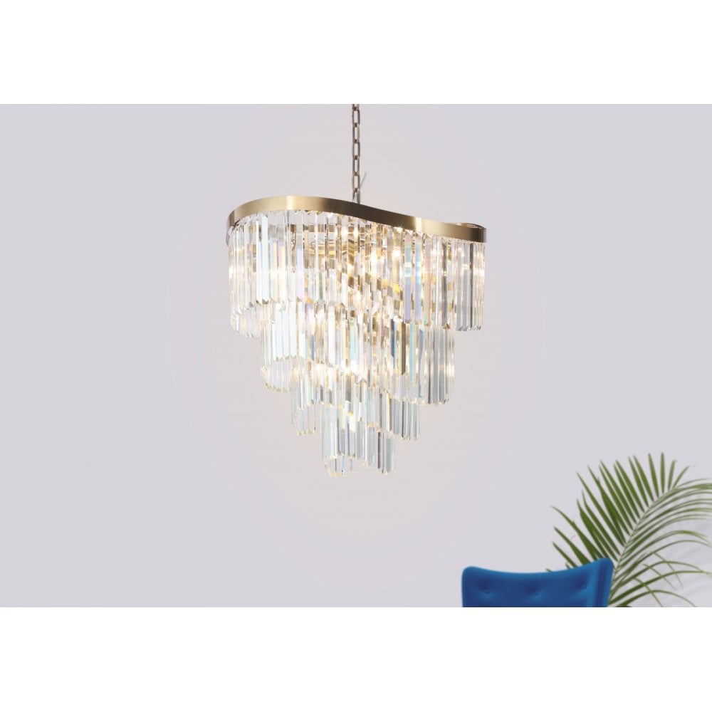 Waverly 12 Light Satin Brass Chandelier