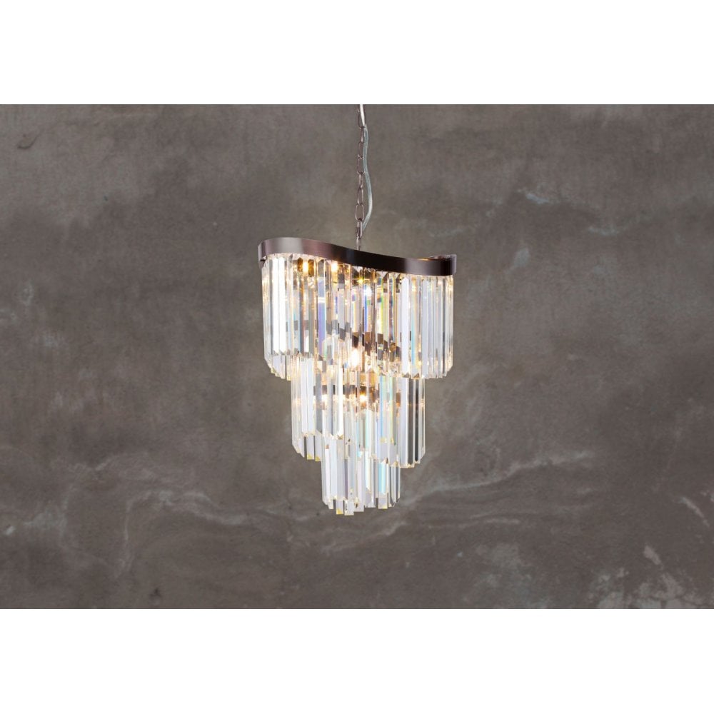 Waverly 6 Light Brushed Black Chrome Chandelier
