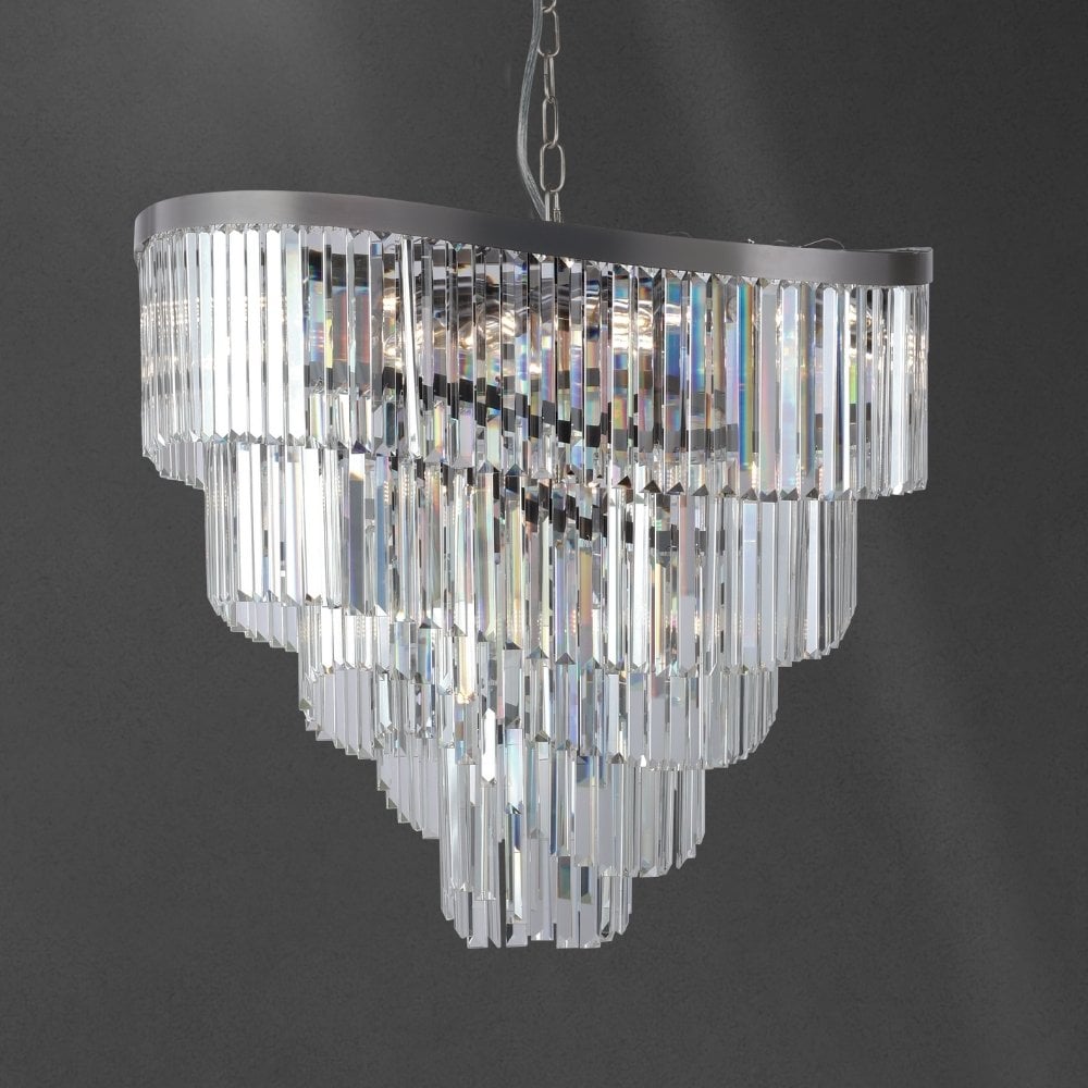 Waverly 16 Light Brushed Black Chrome Chandelier