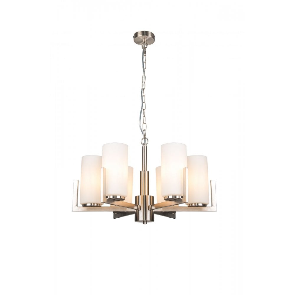 Empire 6 Light Satin Chrome Pendant