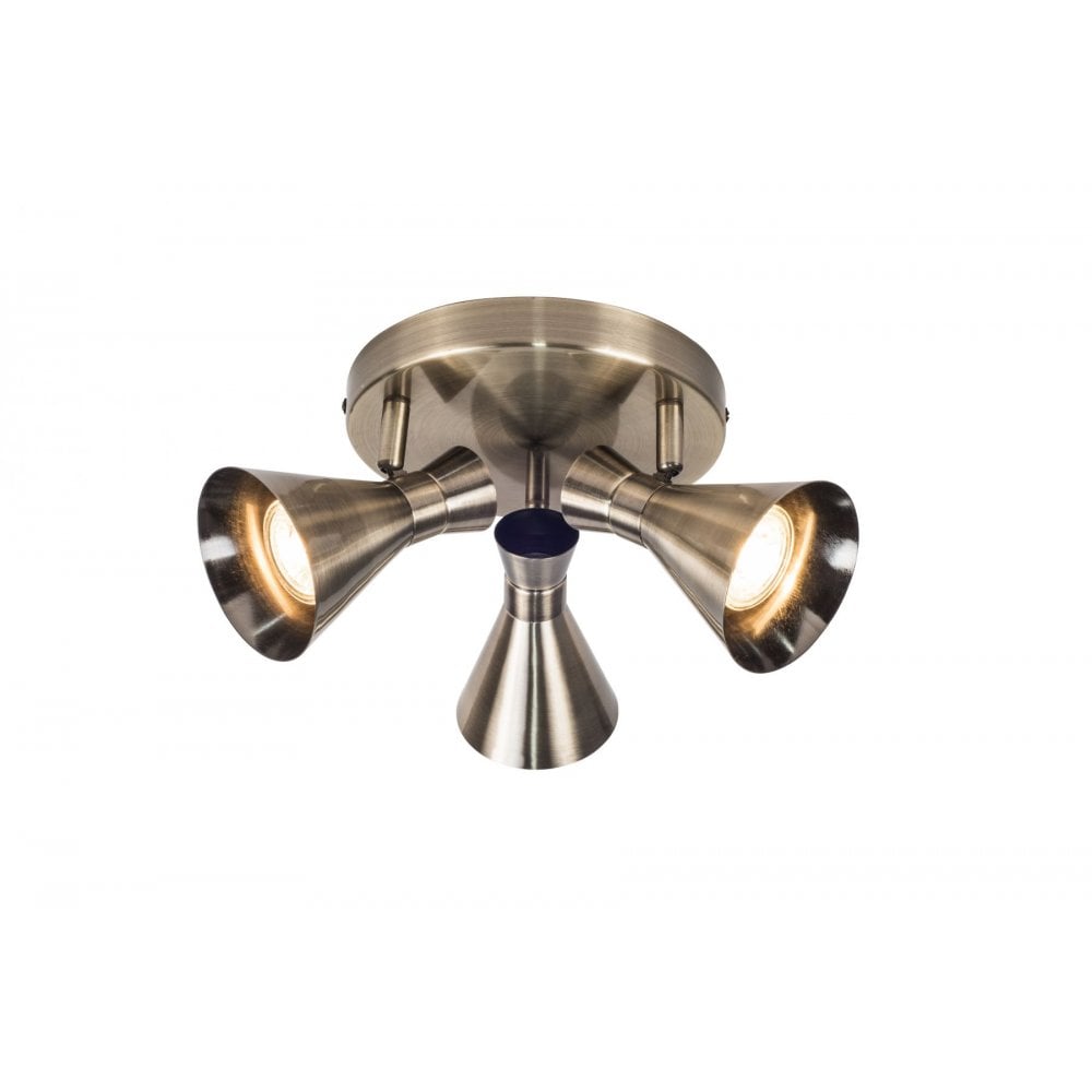 Pixar 3 Light Spotlight in Antique Brass