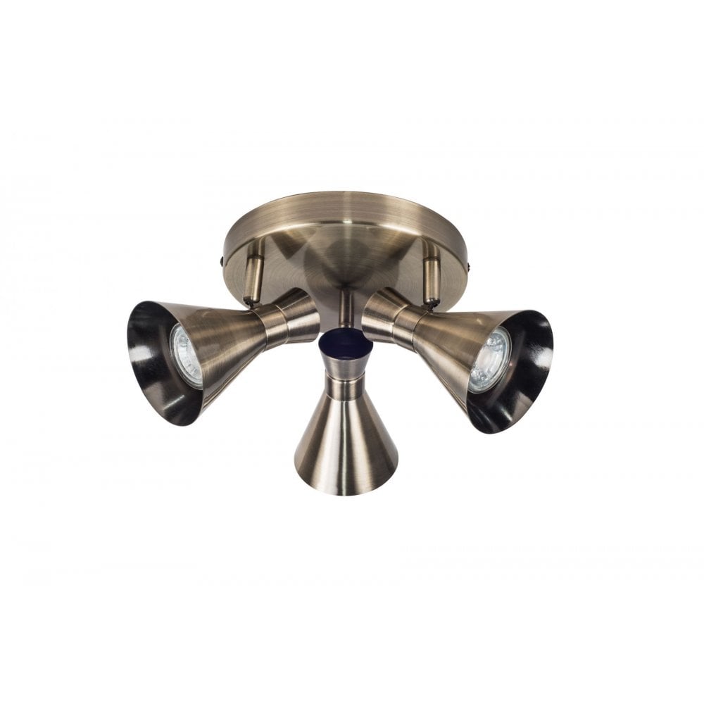 Pixar 3 Light Spotlight in Antique Brass