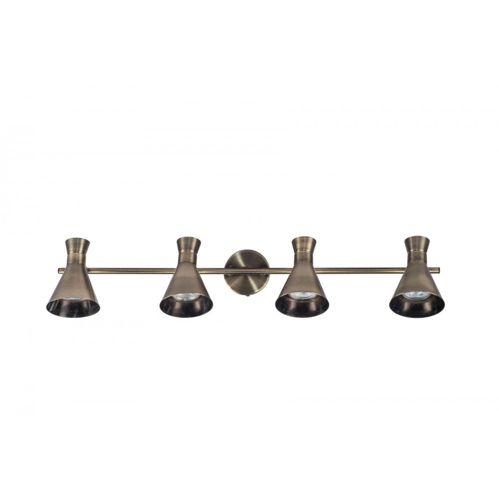 Pixar 4 Light Spotlight Bar in Antique Brass
