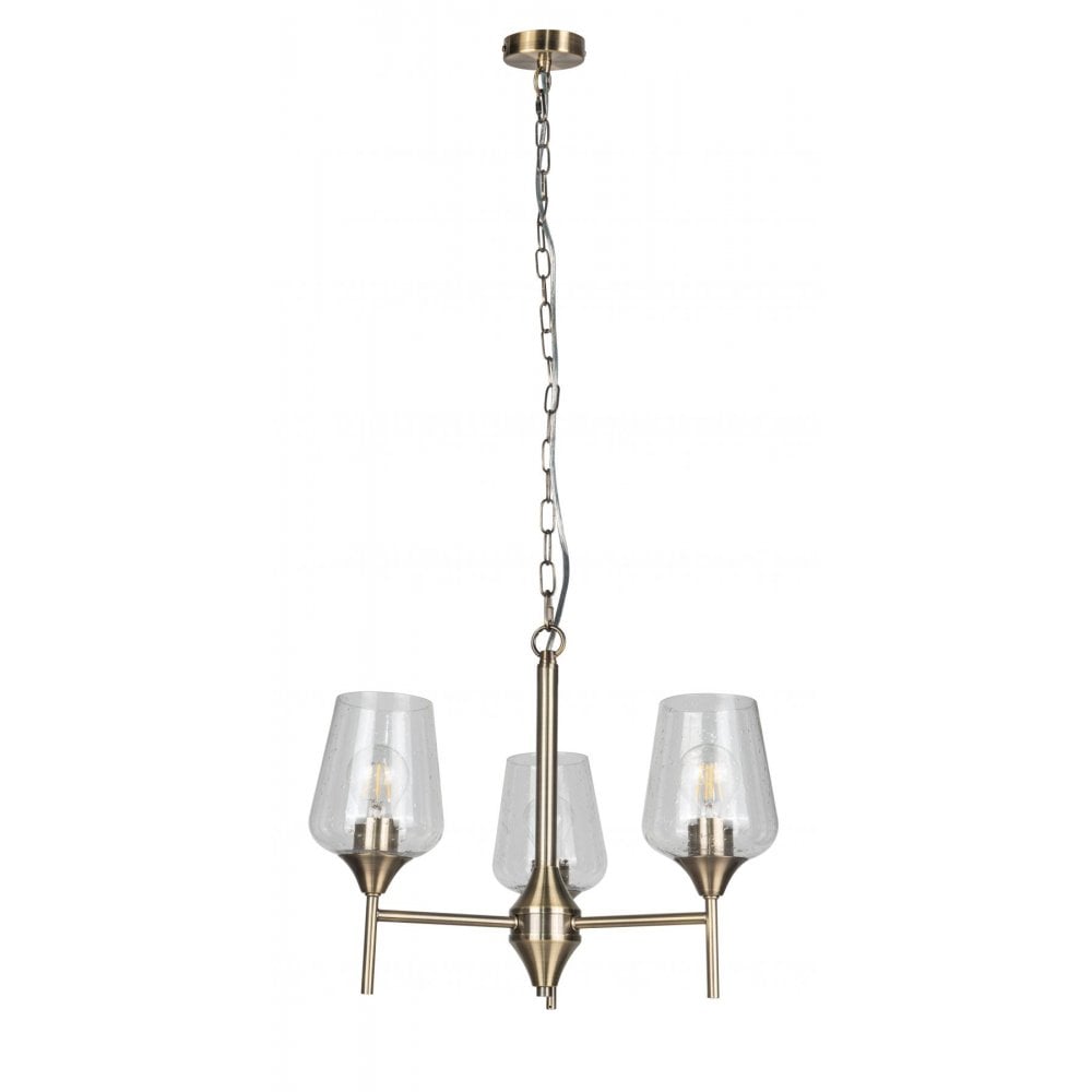 Vino 3 Light Antique Brass Pendant