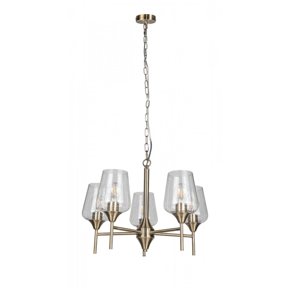 Vino 5 Light Antique Brass Pendant
