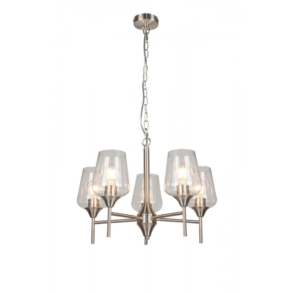 Vino 5 Light Satin Chrome Pendant