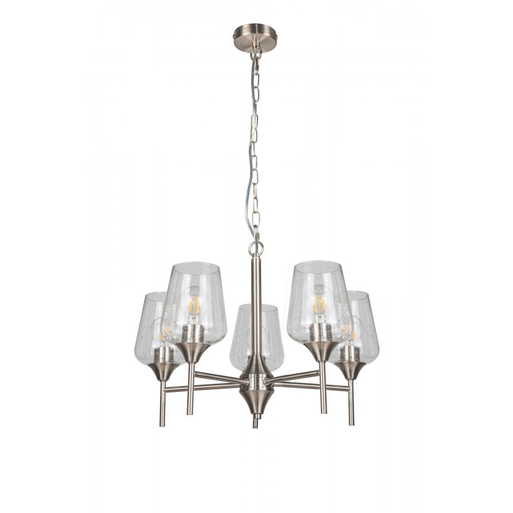 Vino 5 Light Satin Chrome Pendant