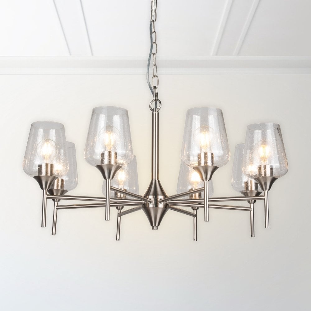 Vino 8 Light Satin Chrome Pendant