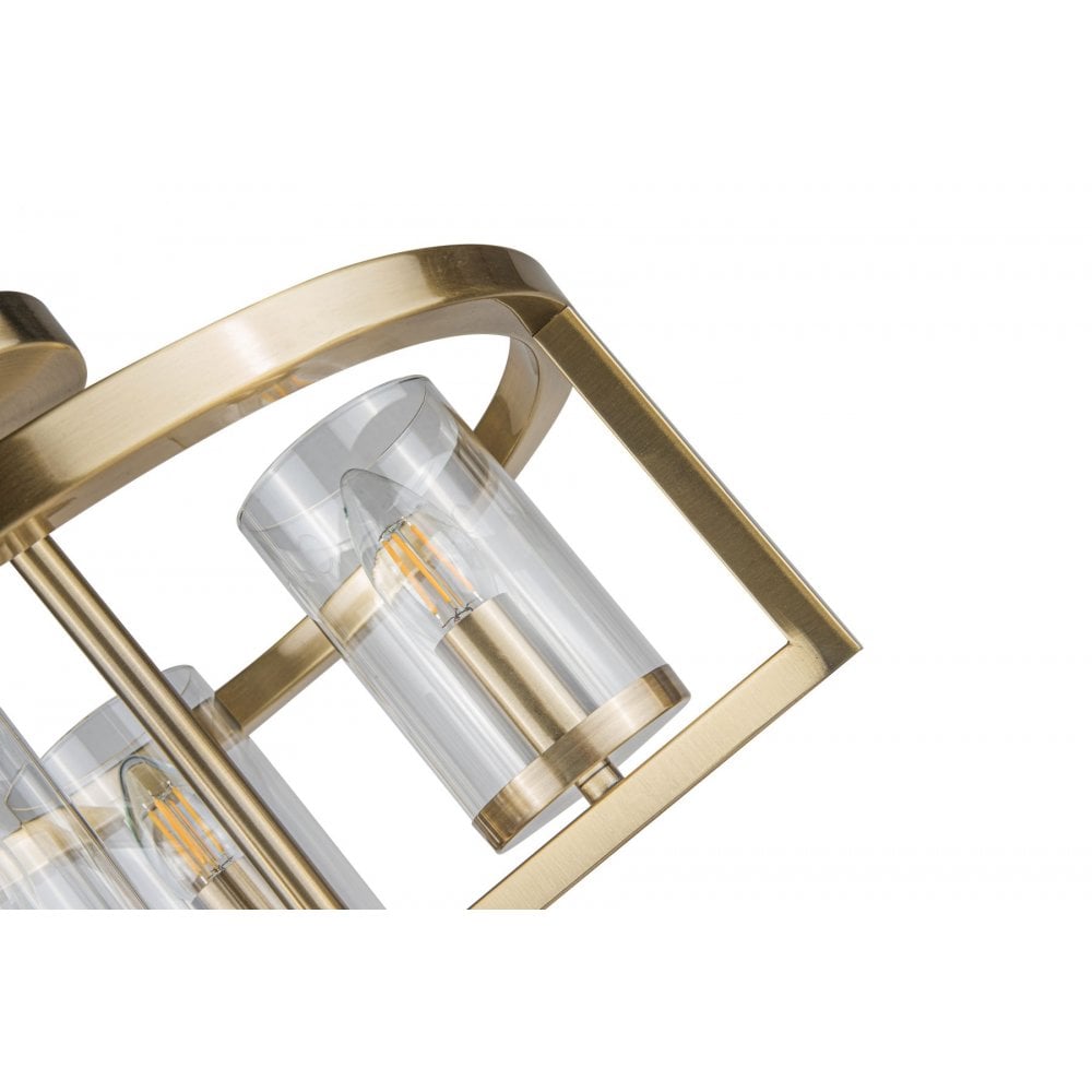 Costello 3 Light Antique Brass Semi Flush