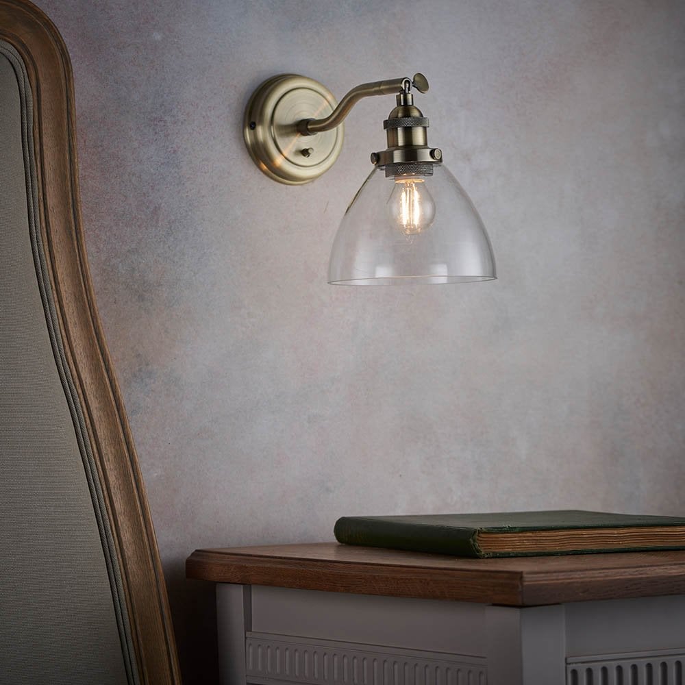 Hansen Wall Light in Antique Brass