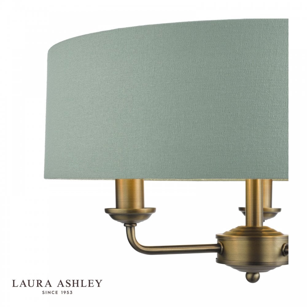 Sorrento 3 Light Pendant in Antique Brass C/W Green Shade