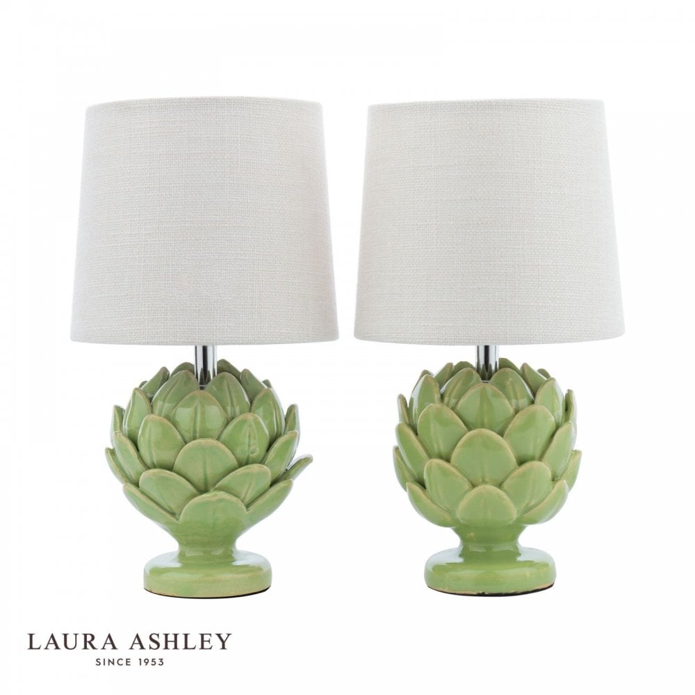 Artichoke Green Twin Pack Table Lamp C/W Shade