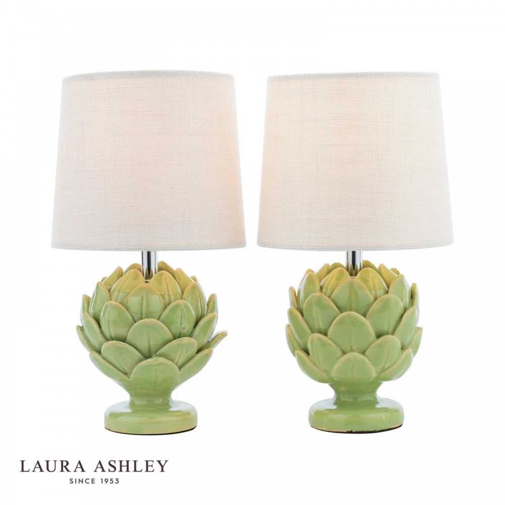 Artichoke Green Twin Pack Table Lamp C/W Shade