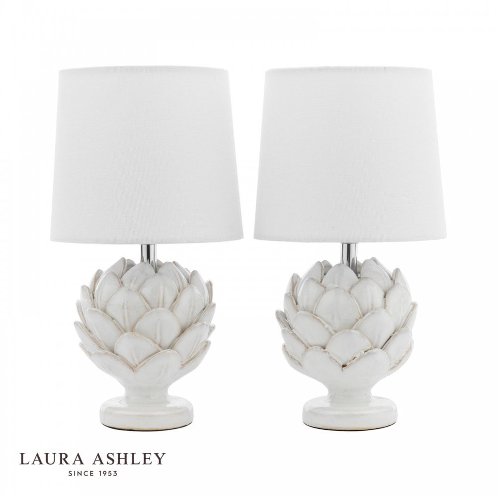 Artichoke White Twin Pack Table Lamp C/W Shade