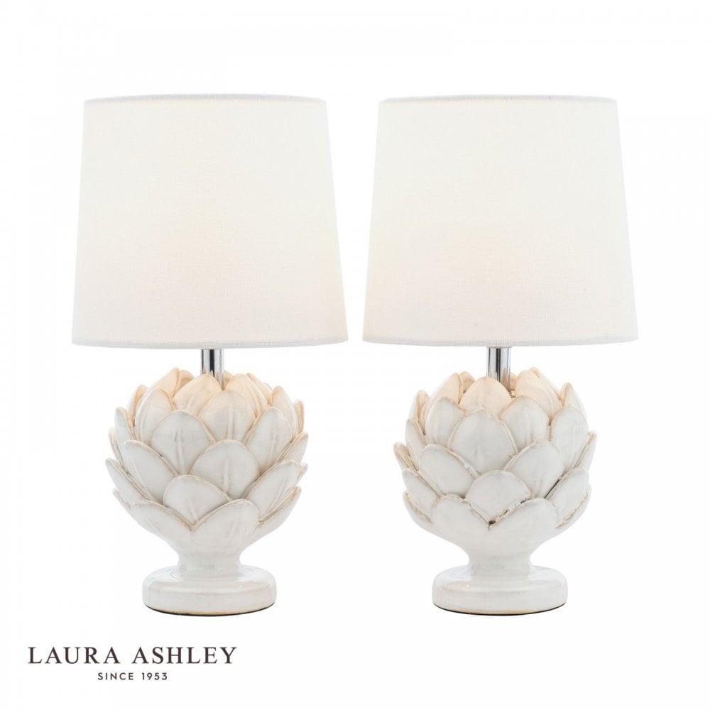 Artichoke White Twin Pack Table Lamp C/W Shade