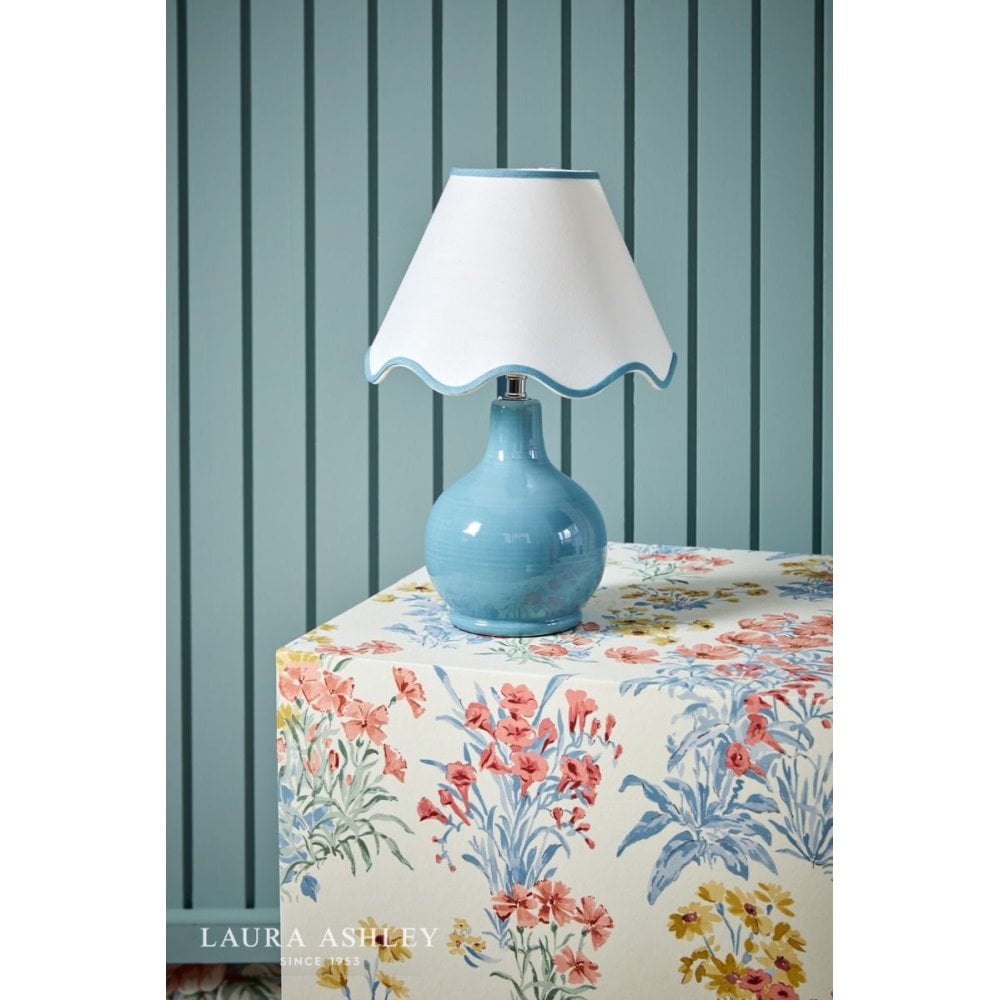 Bramhope Blue Table Lamp C/W Shade