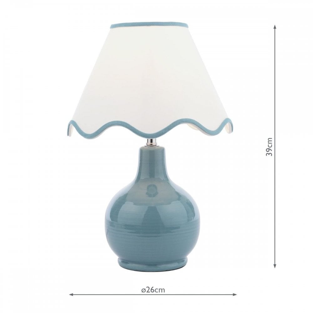 Bramhope Blue Table Lamp C/W Shade
