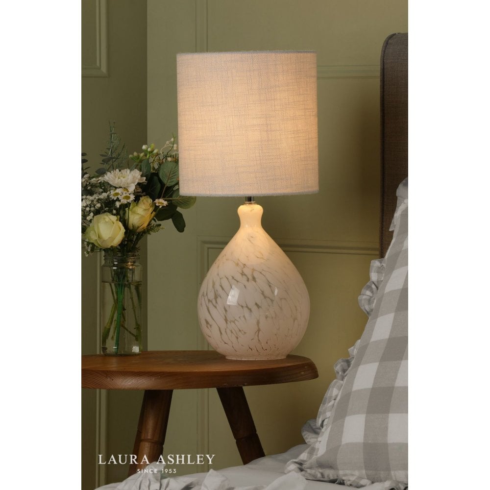 Confetti White Glass Table Lamp C/W Shade