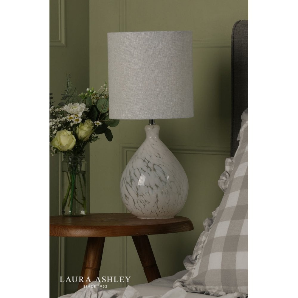 Confetti White Glass Table Lamp C/W Shade
