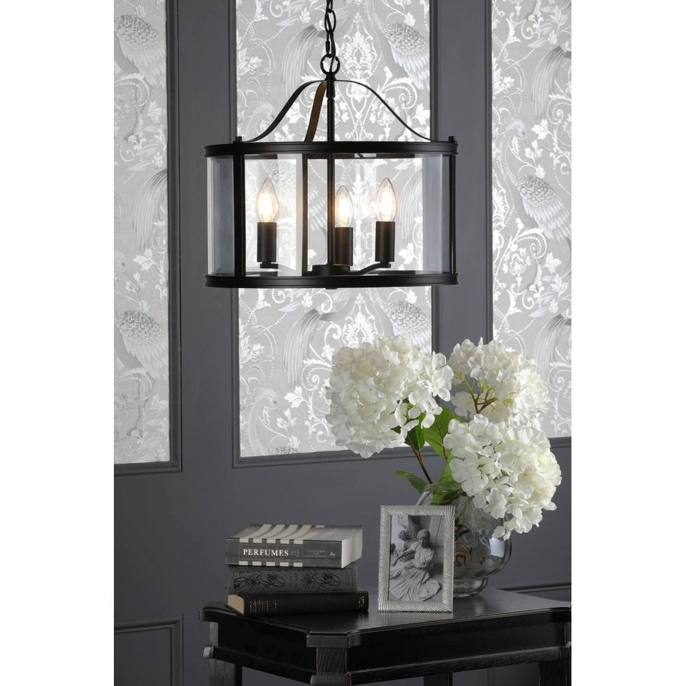 Harrington 3 Light Matt Black Pendant