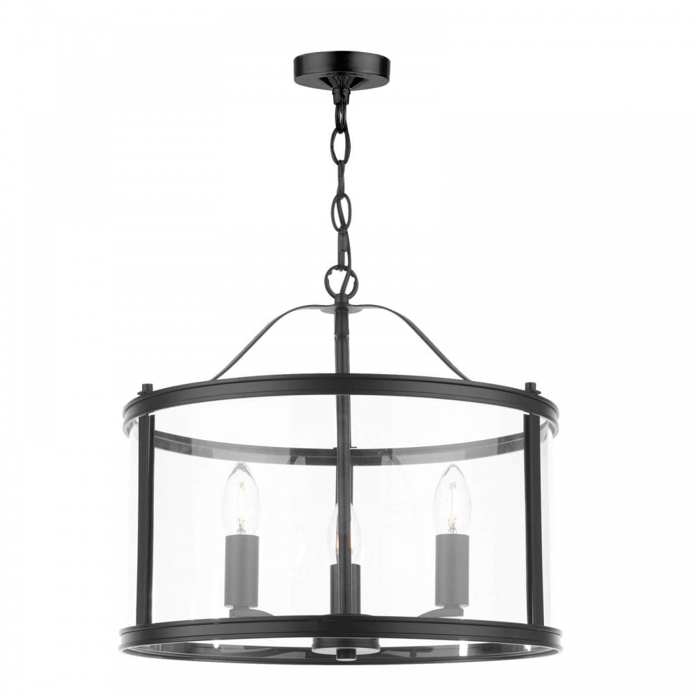 Harrington 3 Light Matt Black Pendant
