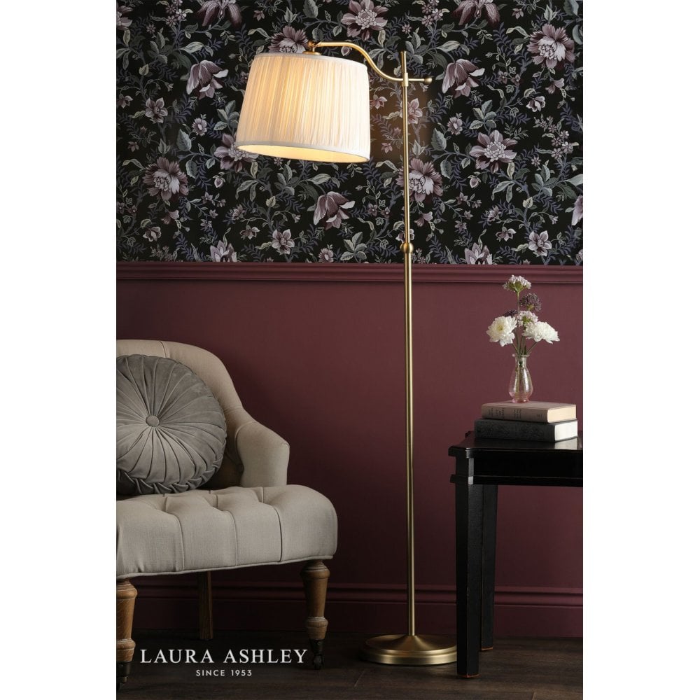 Hemsley Antique Brass Floor Lamp C/W Shade