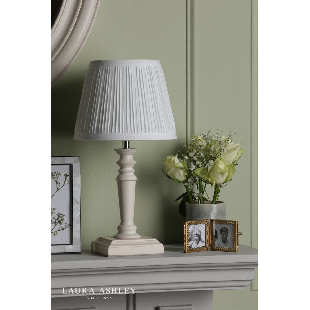 Tate Twin Pack Distressed Wood Table Lamp C/W Shade