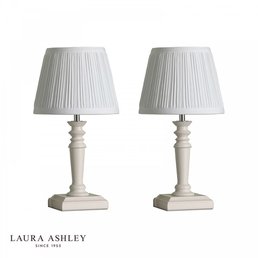 Tate Twin Pack Distressed Wood Table Lamp C/W Shade