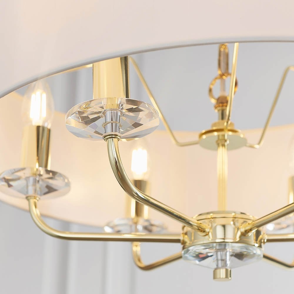 Nixon 6 Light Ceiling Pendant in Brass