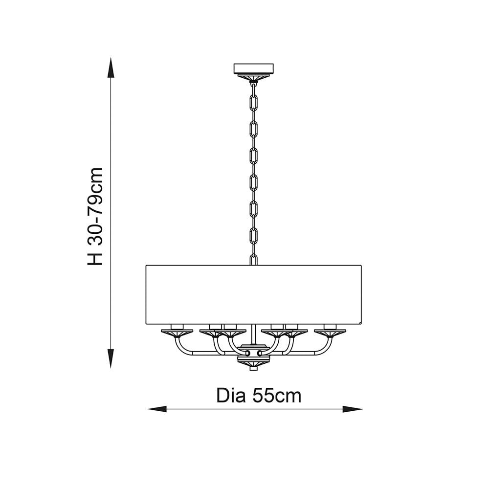 Nixon 6 Light Ceiling Pendant in Nickel