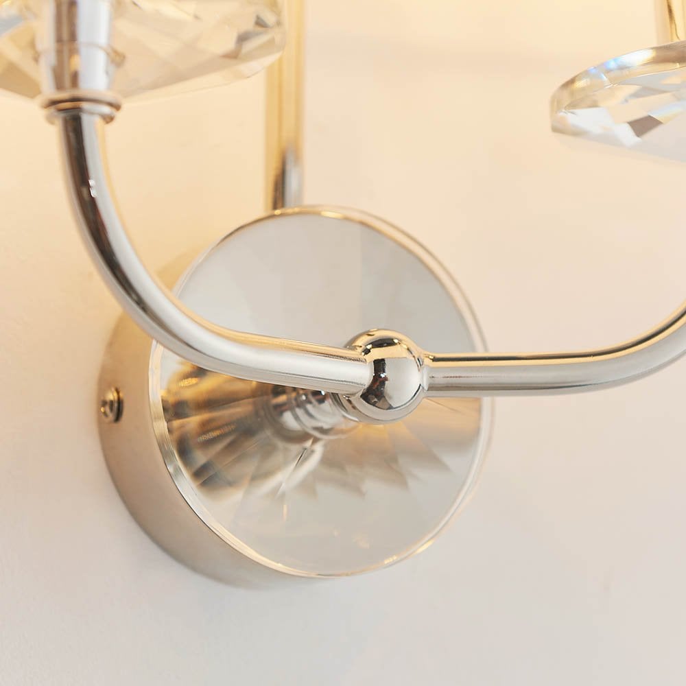 Nixon 2 Light Wall Fitting in Nickel Finish