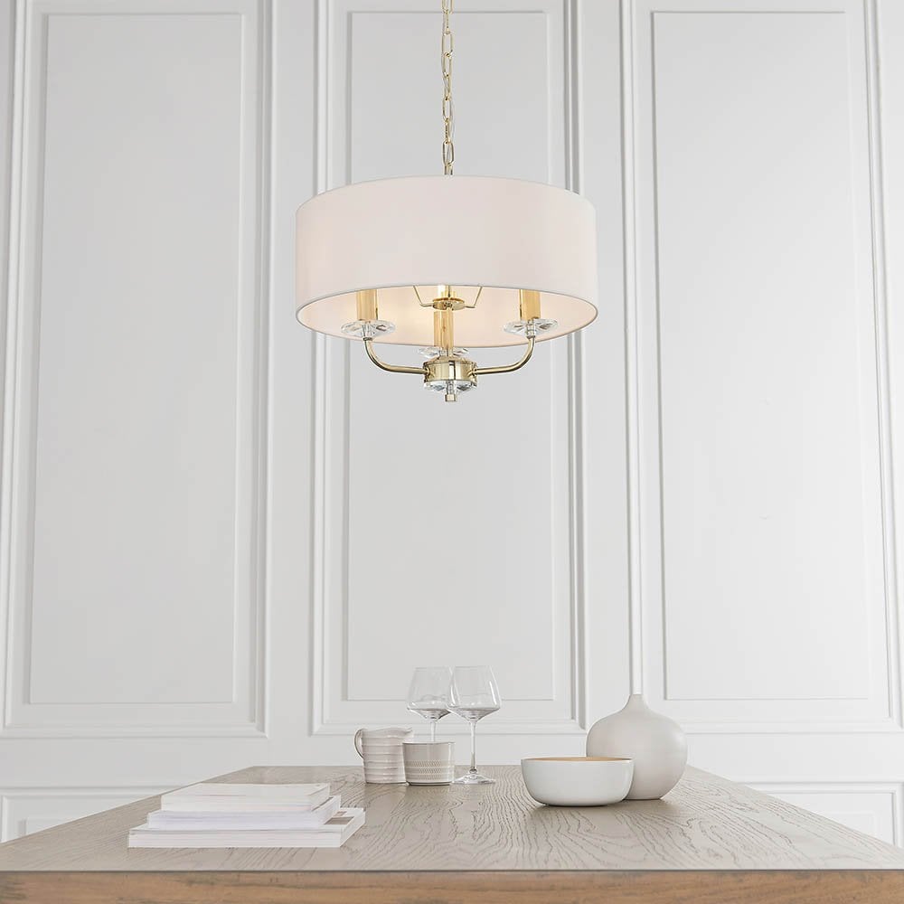 Nixon 3 Light Ceiling Pendant in Brass Finish
