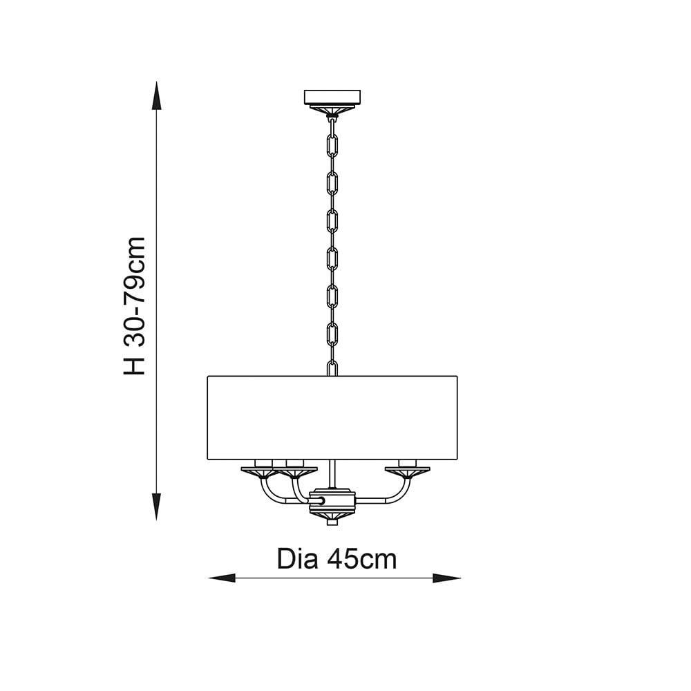 Nixon 3 Light Ceiling Pendant in Nickel Finish