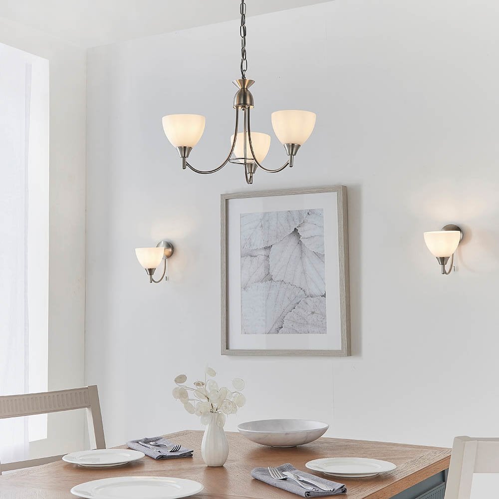 Alton 3 Light Ceiling Fitting in Satin Chrome