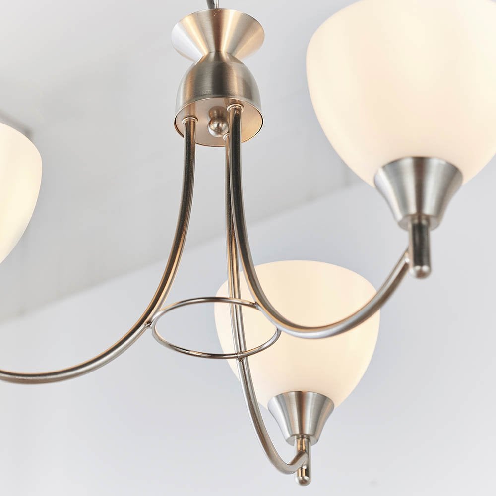 Alton 3 Light Ceiling Fitting in Satin Chrome