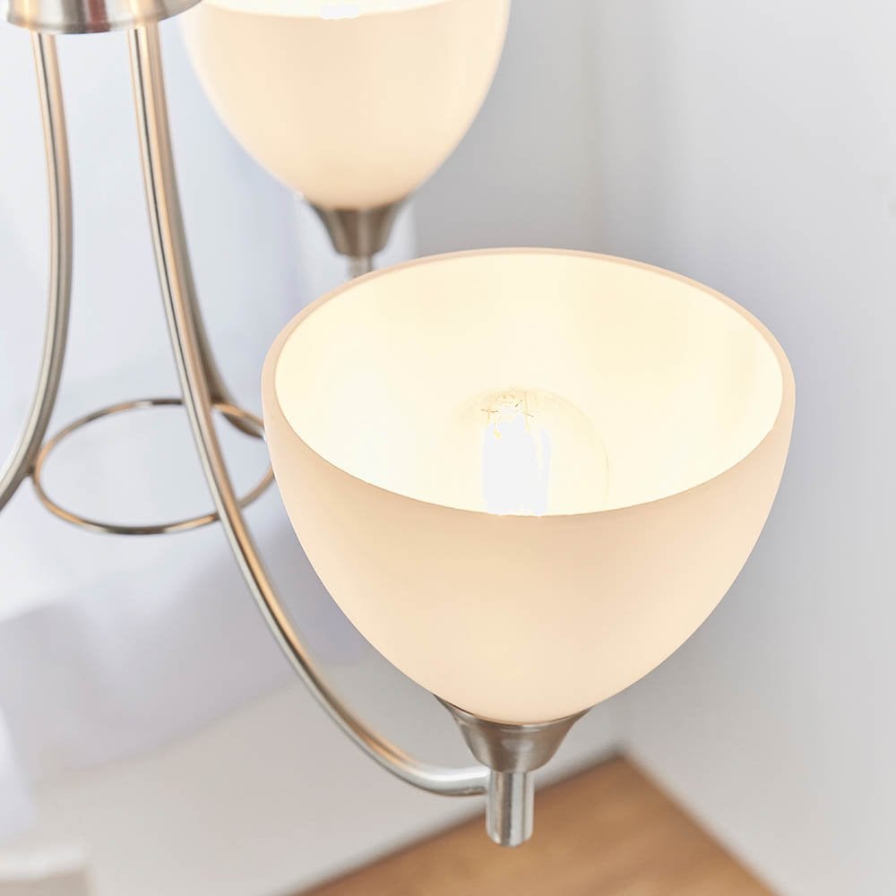 Alton 3 Light Ceiling Fitting in Satin Chrome