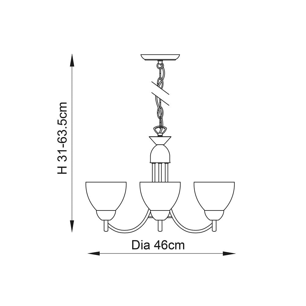 Alton 3 Light Ceiling Fitting in Satin Chrome