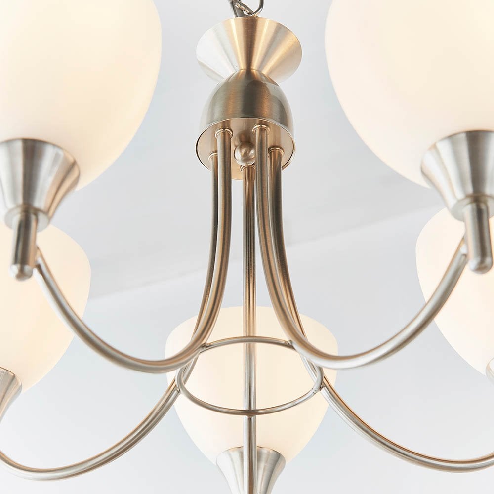 Alton 5 Light Ceiling Fitting in Satin Chrome
