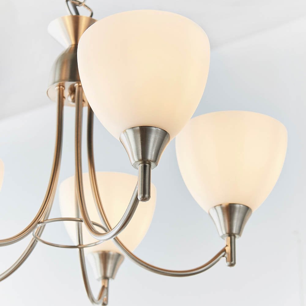 Alton 5 Light Ceiling Fitting in Satin Chrome