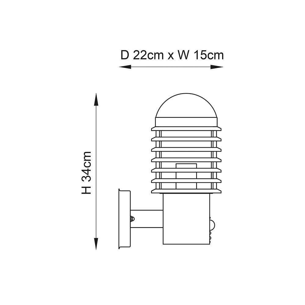 Louvre PIR Wall Light in Stainless Steel IP44